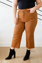 Load image into Gallery viewer, High Rise Control Top Wide Leg Crop Judy Blue Jeans in Camel