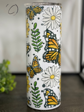Load image into Gallery viewer, Butterflies &amp; Wild Flowers 20oz Skinny Tumbler