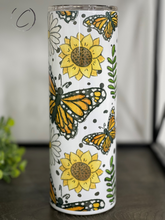 Load image into Gallery viewer, Butterflies &amp; Wild Flowers 20oz Skinny Tumbler