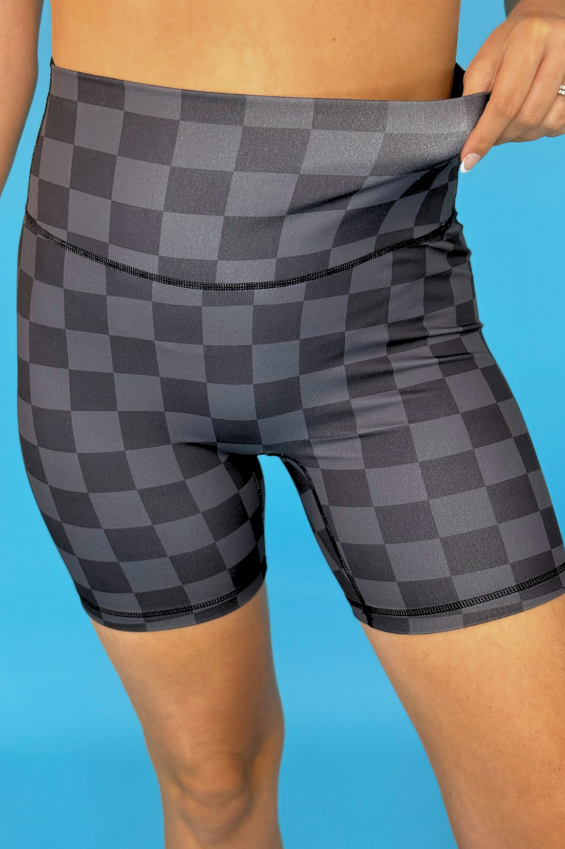 Check Back Biker Shorts