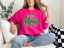 Load image into Gallery viewer, Checkered Glitter Mama Shamrock Sweatshirt
