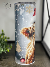 Load image into Gallery viewer, Christmas Highland Cow 20oz Skinny Tumbler