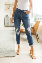 Load image into Gallery viewer, High Rise Button Fly Distressed Boyfriend Judy Blue Jeans