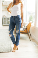 Load image into Gallery viewer, High Rise Button Fly Distressed Boyfriend Judy Blue Jeans