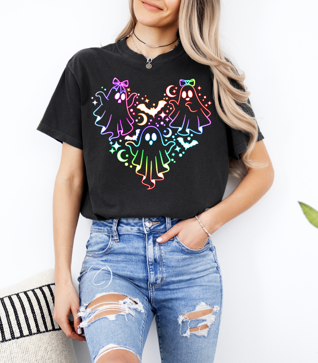 Neon Ghost Heart Graphic Tee