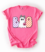 Load image into Gallery viewer, Checkered Ghost Boo Graphic Tee