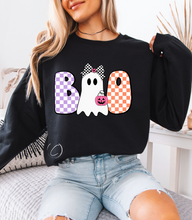 Load image into Gallery viewer, Checkered Ghost Boo Sweatshirt