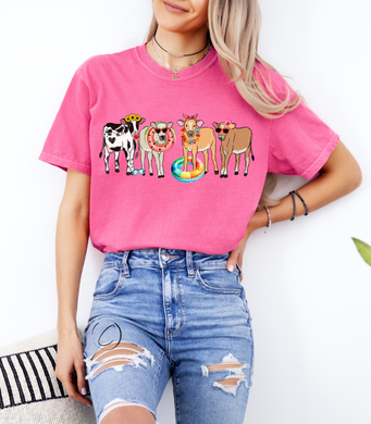 Pool Party Summer Cows Graphic Tee