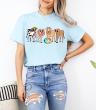 Load image into Gallery viewer, Pool Party Summer Cows Graphic Tee