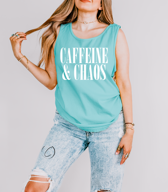Caffeine & Chaos Graphic Tank Top
