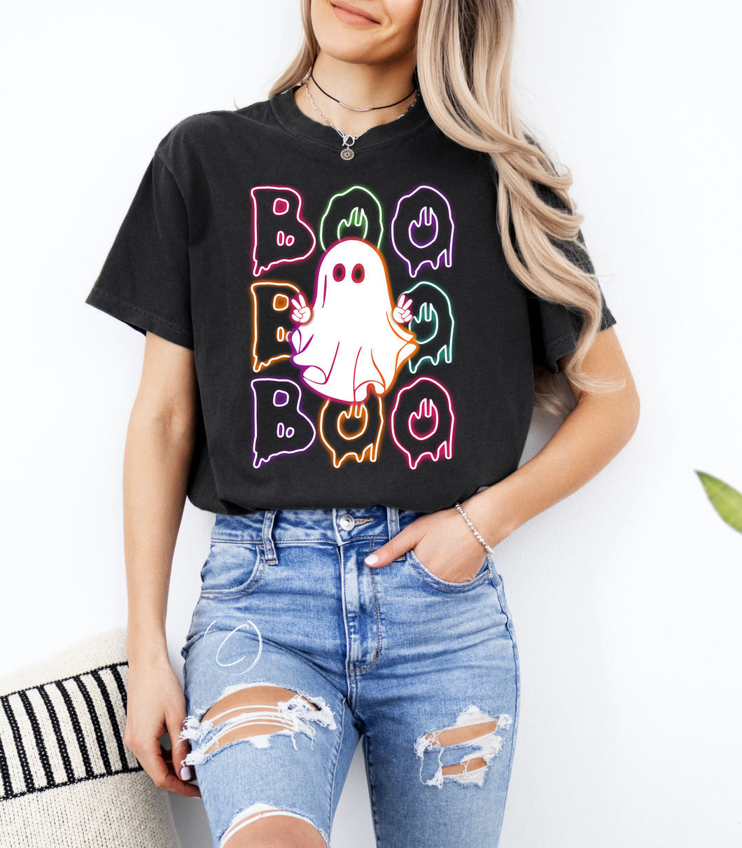 Neon BOO Ghost Graphic Tee