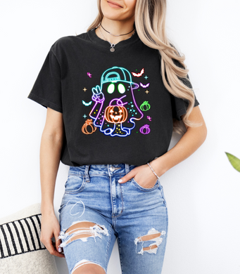 Neon Pumpkin Vibes Graphic Tee