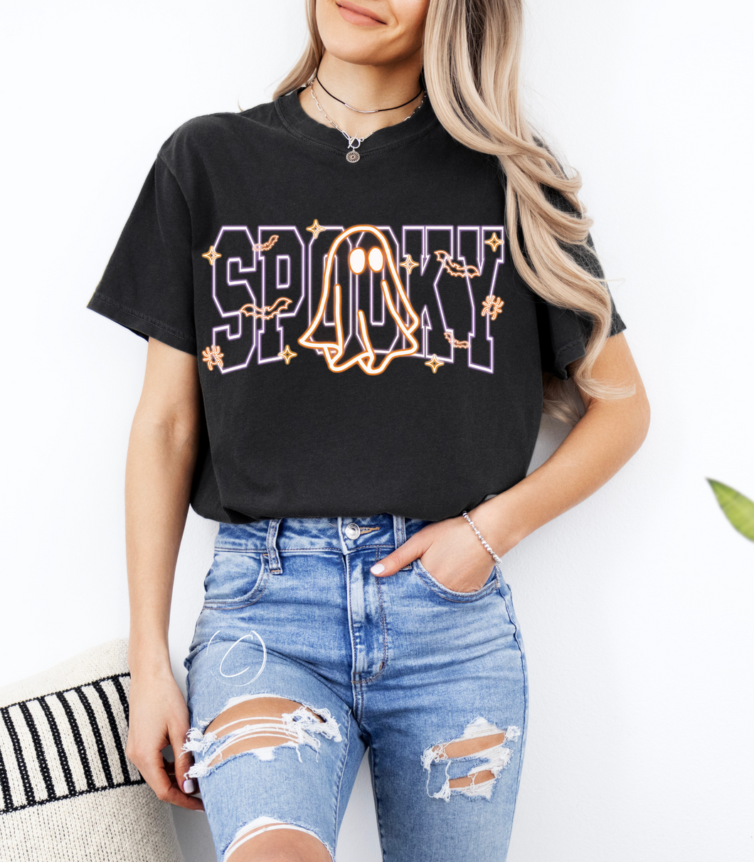 Neon Varsity SPOOKY Graphic Tee