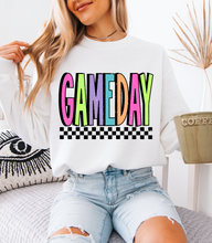 Load image into Gallery viewer, Neon Checkered Gameday Sweatshirt