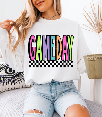 Neon Checkered Gameday Sweatshirt