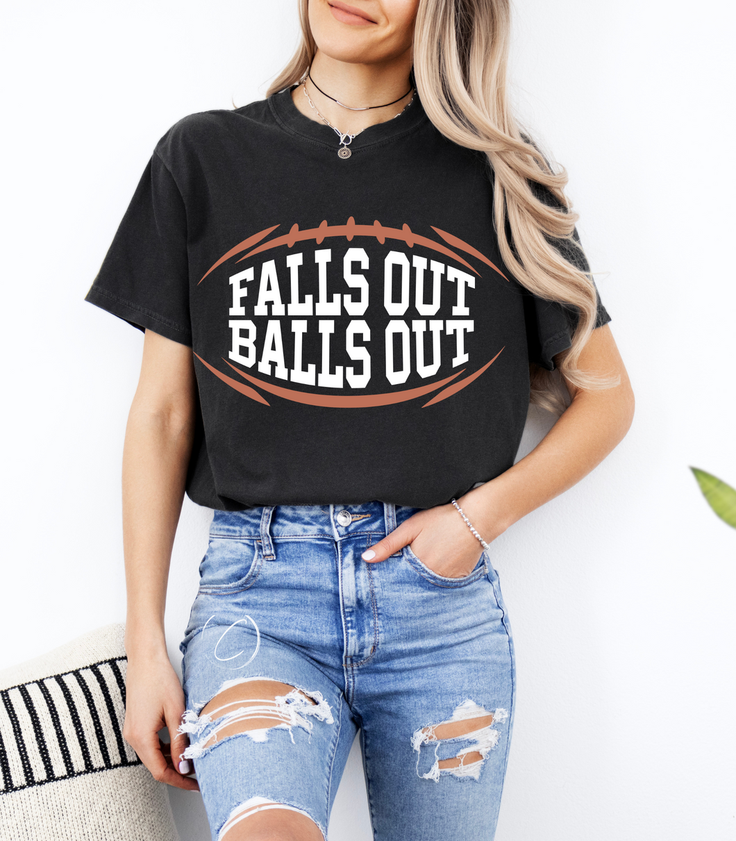 Falls Out Balls Out Silhouette Graphic Tee