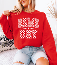 Load image into Gallery viewer, Checkered Distressed Gameday Sweatshirt