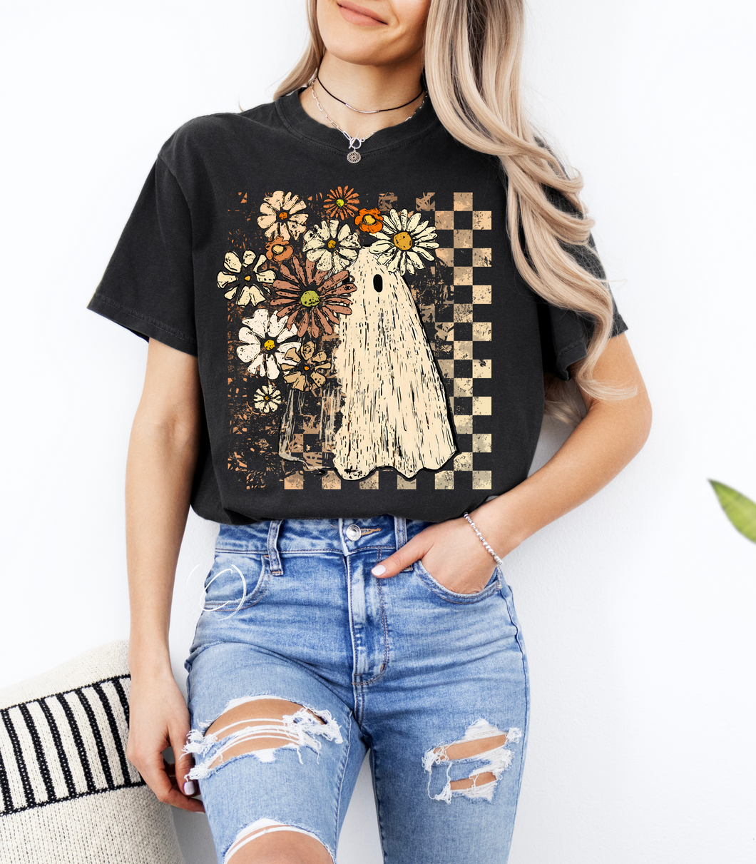 Fall Floral Ghost Graphic Tee