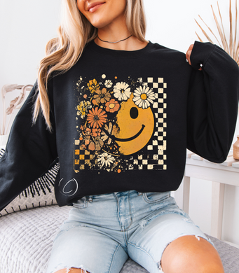 Fall Floral Smile Sweatshirt