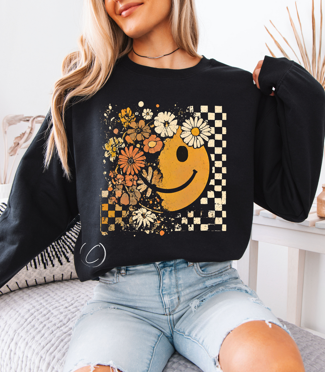 Fall Floral Smile Sweatshirt