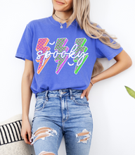 Load image into Gallery viewer, Lightening Checkered Spooky Graphic Tee