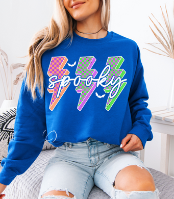 Lightening Checkered Spooky Sweatshirt