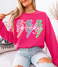 Load image into Gallery viewer, Lightening Checkered Spooky Sweatshirt