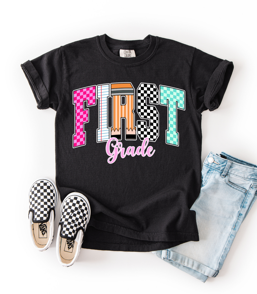 First Grade YOUTH Grade School Graphic Tee