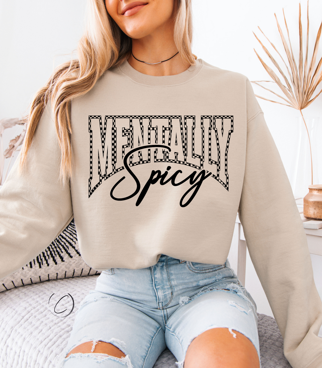 Mentally Spicy Check Sweatshirt