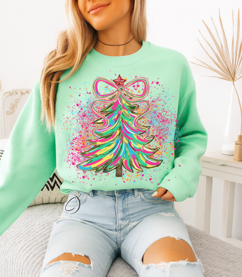 Paint Splatter Christmas Tree Sweatshirt