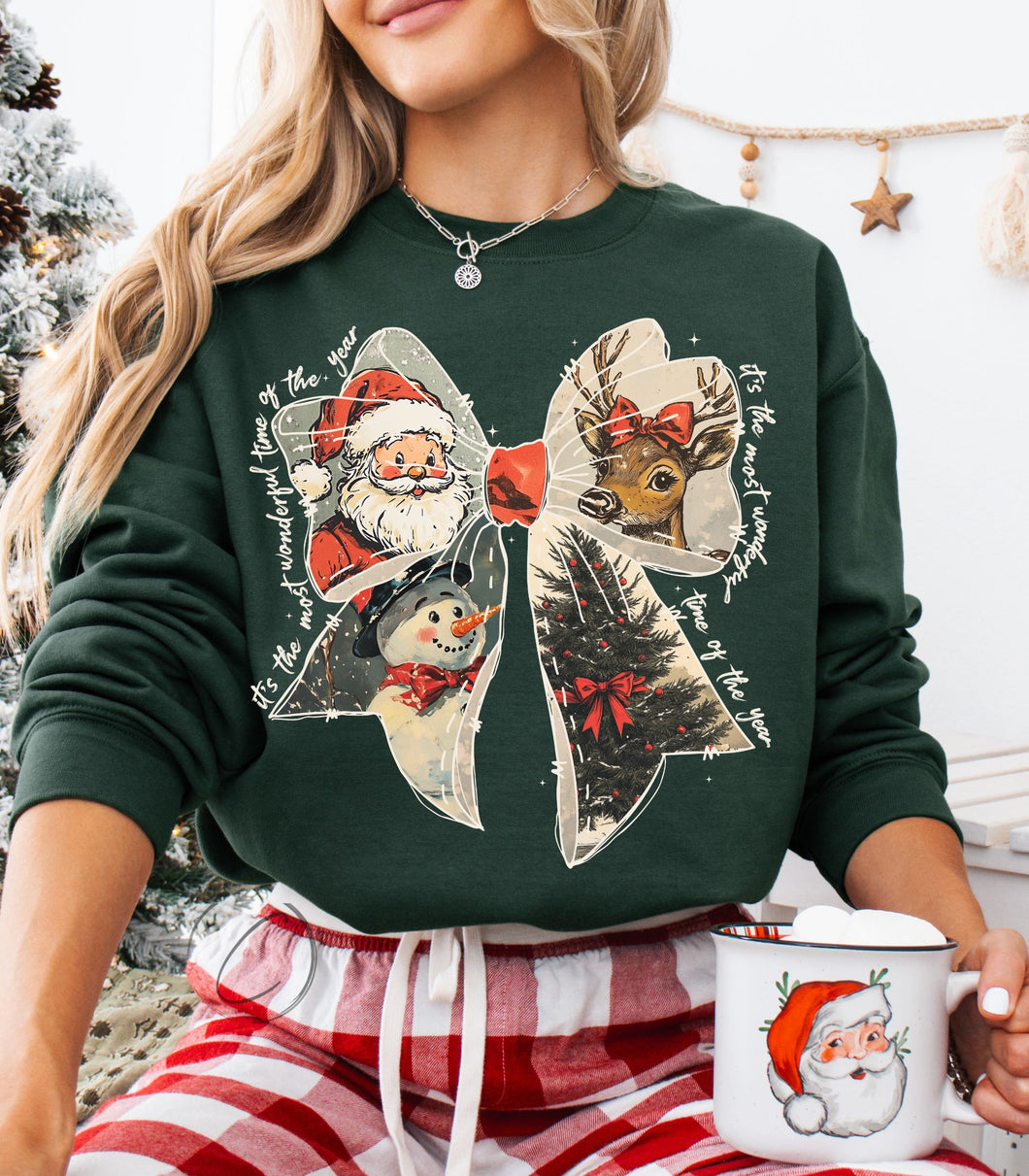 Most Wonderful Time Coquette Bow Sweatshirt