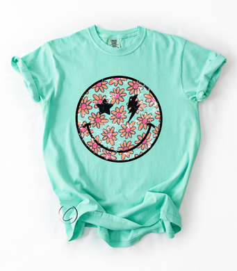 Boho Floral Smile Graphic Tee