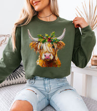 Load image into Gallery viewer, Hand Painted Festive Highland Sweatshirt