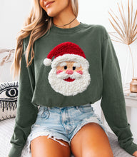 Load image into Gallery viewer, Faux Crochet Santa Long Sleeve Graphic Tee