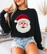 Load image into Gallery viewer, Faux Crochet Santa Long Sleeve Graphic Tee