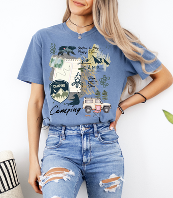 Camping Collage Graphic Tee
