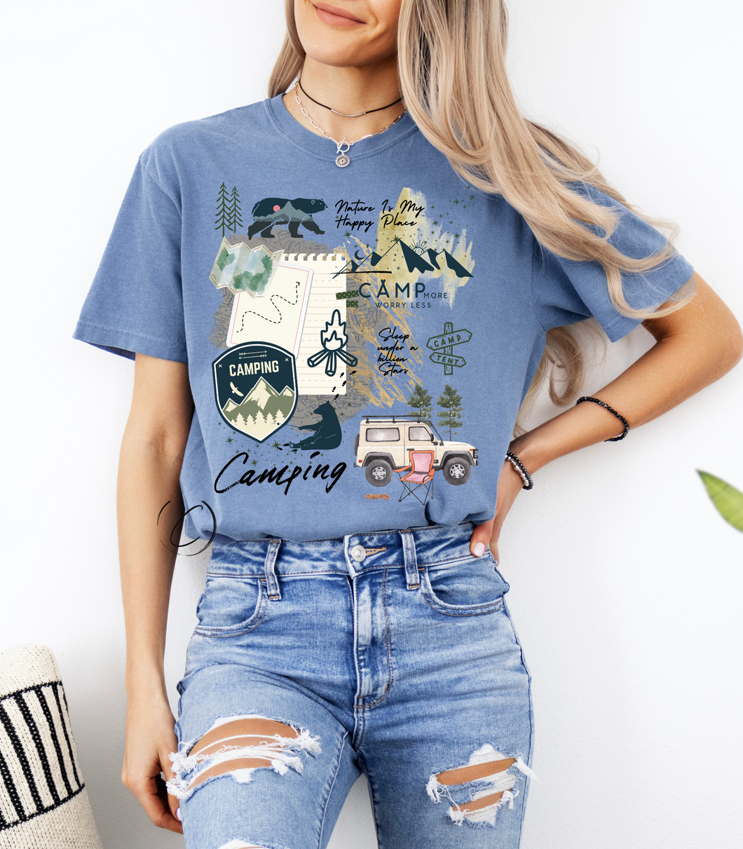 Camping Collage Graphic Tee