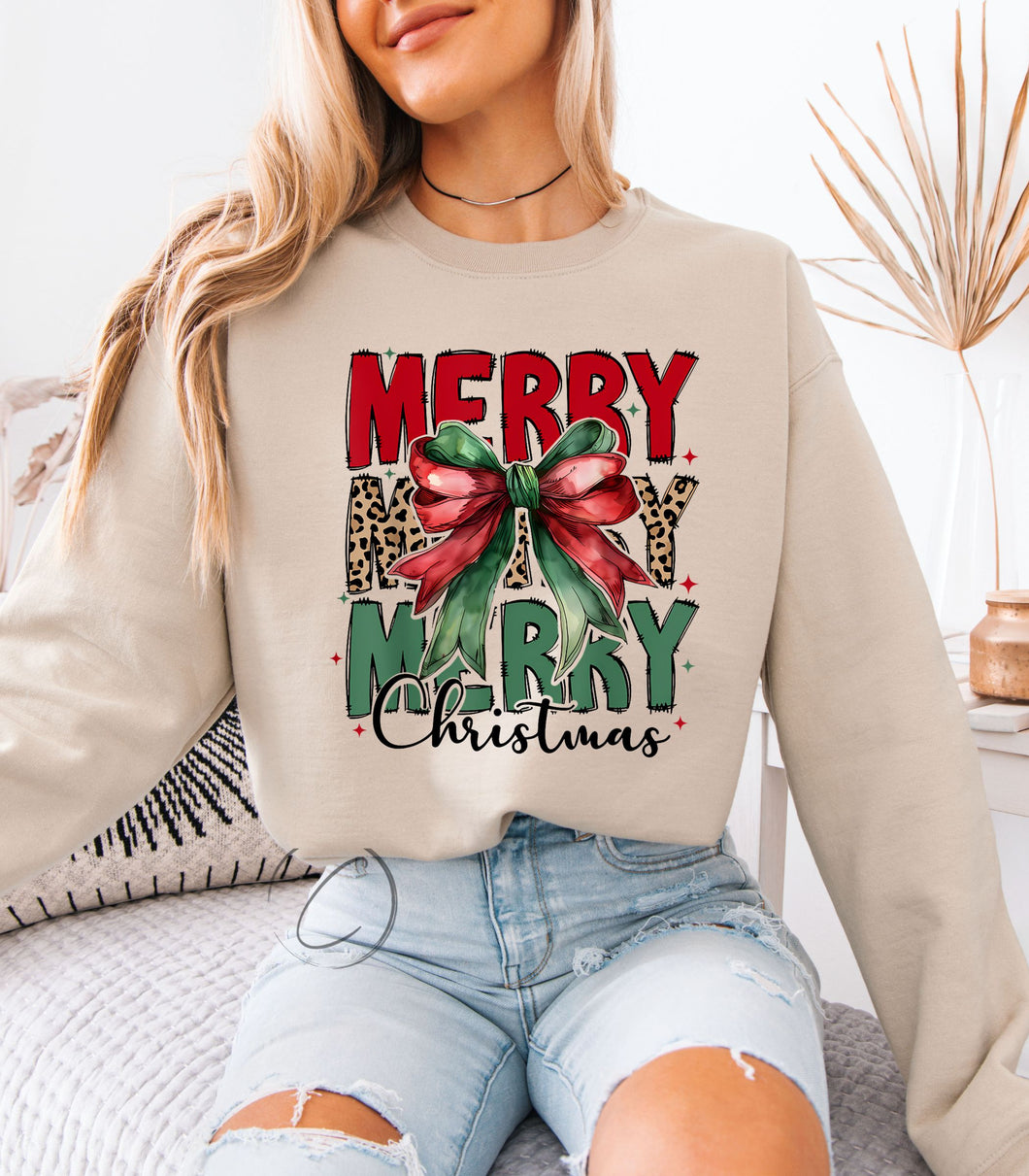 Merry Merry Christmas Leopard Sweatshirt