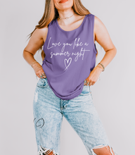 Load image into Gallery viewer, Love You Summer Night Graphic Tank Top