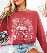 Load image into Gallery viewer, All Booked For Christmas Long Sleeve Graphic Tee