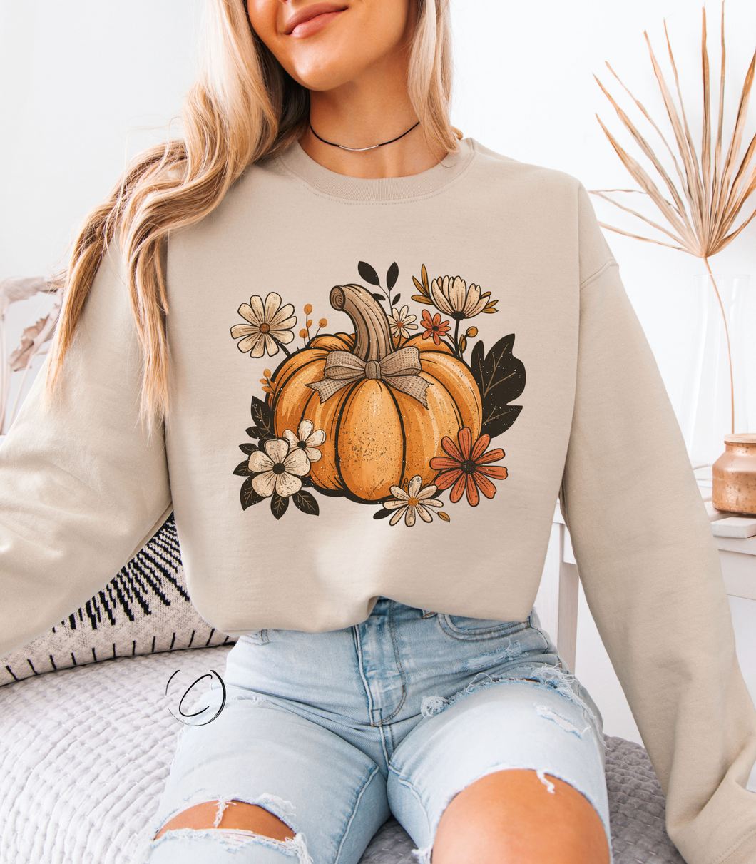 Boho Pumpkin Coquette Sweatshirt