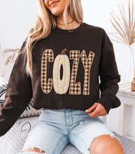 Load image into Gallery viewer, Faux Stitch Checkered Cozy Sweatshirt