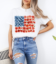 Load image into Gallery viewer, Floral Brushstroke American Flag Graphic Tee