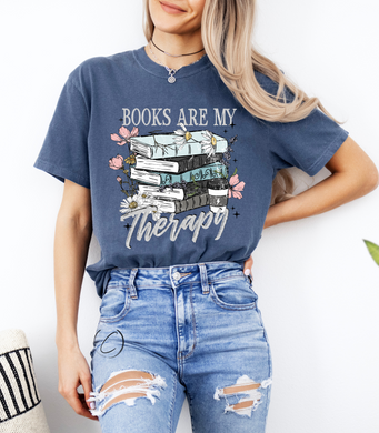 Books Are My Therapy Graphic Tee