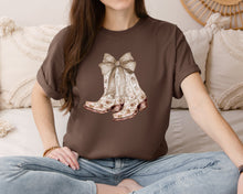 Load image into Gallery viewer, Coquette Bow &amp; Boots Graphic Tee