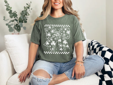 Coquette Shamrock Bow Graphic Tee