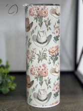 Load image into Gallery viewer, Cowgirl Hats Floral 20oz Skinny Tumbler