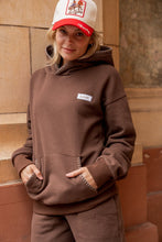 Load image into Gallery viewer, Ampersand Comfort Zone Hoodie in Sweetly Stitched Coffee