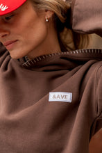 Load image into Gallery viewer, Ampersand Comfort Zone Hoodie in Sweetly Stitched Coffee