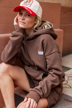 Load image into Gallery viewer, Ampersand Comfort Zone Hoodie in Sweetly Stitched Coffee